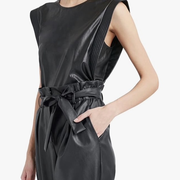 BCBGMAXAZRIA Women's Faux Leather Tank with Relaxed Fit NWT - Picture 6 of 7